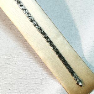 Unisex Snake Chain Men’s Bracelet Silver Tone Double Sided Women’s Anklet 10”